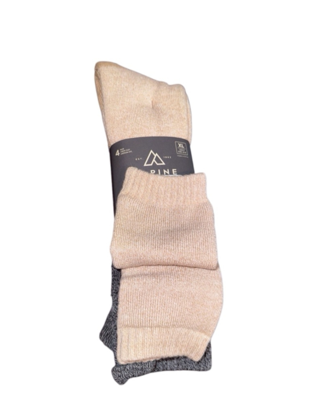 Alpine design Men's Socks 4pk XL Grey/Beige